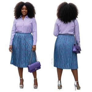 Leslie Fay Blue A-Line Skirt